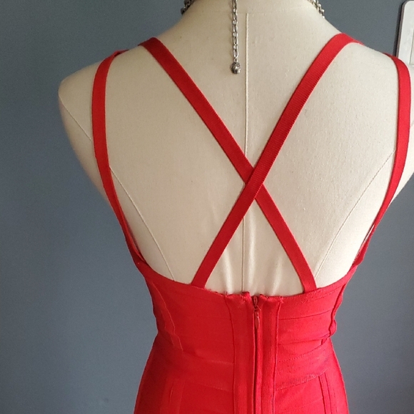 Nwt Topshop Red Sleeveless Fit and Flare Bodycon Dress - Picture 6 of 12